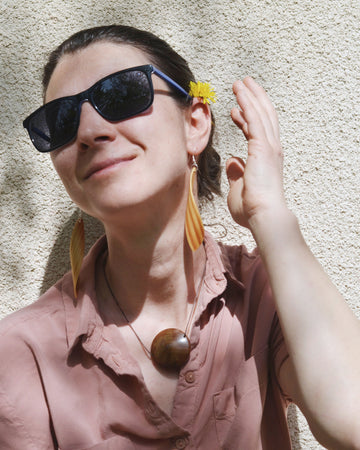 Wooden Earrings "Twist". White Pine