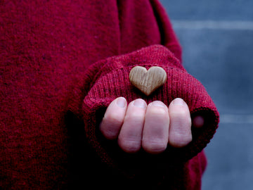 Oak wood "Heart" Brooch