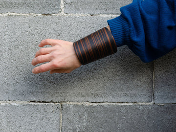 "Cone" - Statement Cuff bracelet in dark Makassar wood