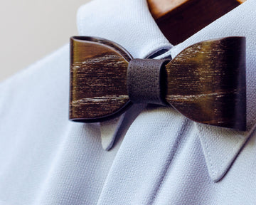 Wooden Bowtie. Smoked Ash