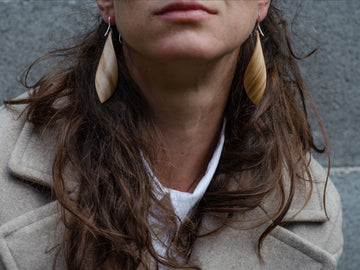 Wooden Earrings "Twist". Ash wood