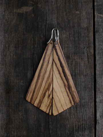 "Shape". Zebrawood earrings