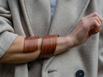 "Double twist" - Large Spiral Cuff in Bubinga wood