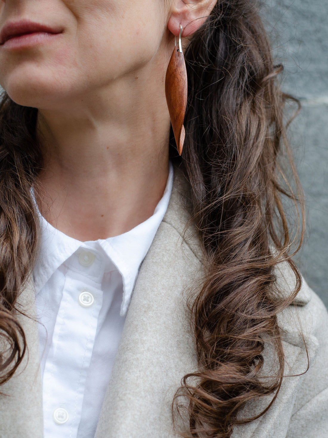Wooden Earrings "Twist". Bubinga
