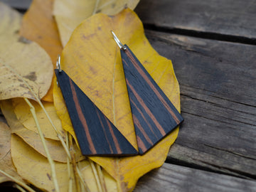 "Shape". Dark Makassar wood earrings