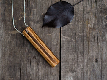 Geometric pendant "Cylinder". Zebrawood
