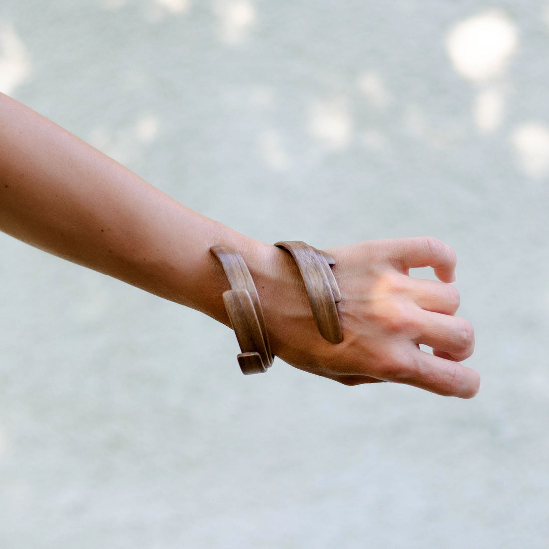 "Connections" European Walnut - Wooden Sculptured Bracelet