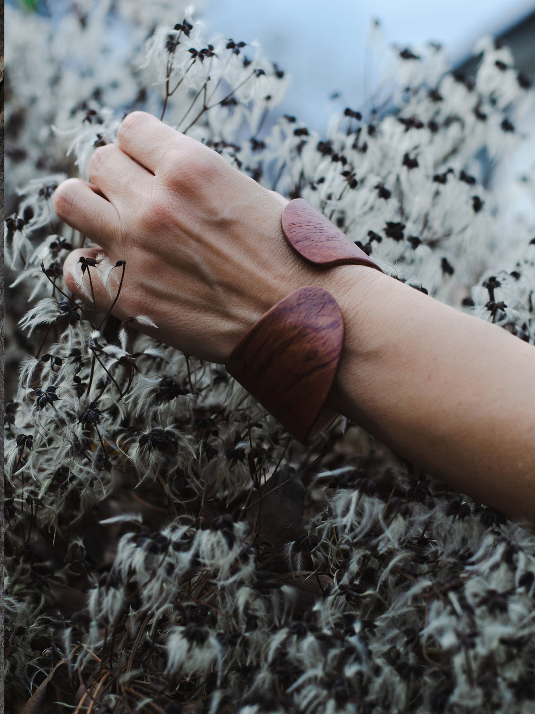 "Wrap Around" - Lightweight Wooden Bangle in Bubinga Wood. Curved to Follow You.