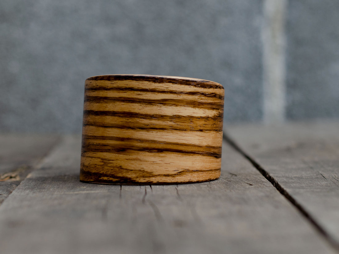 "Partly Cylinder" - Cuff bracelet in Zebrawood