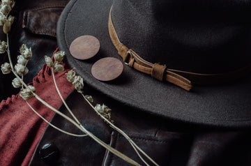 "Circle". Bubinga stud earrings