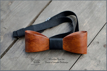 Wooden Bowtie - Natural Bubinga wood - Groomsmen bowtie