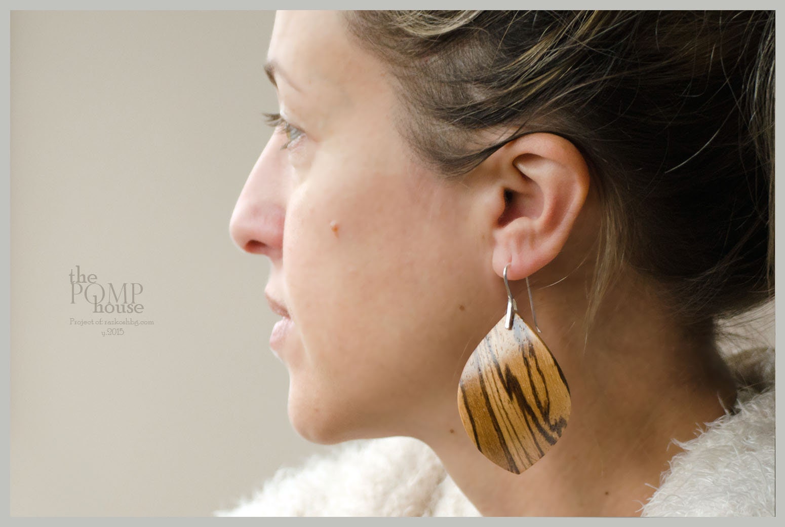 Earrings "Leaf" Zebrawood