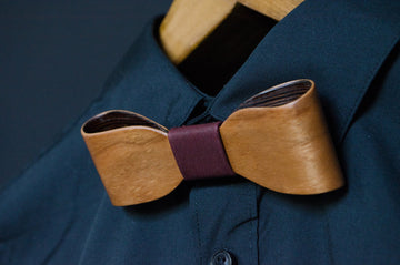 Wooden Bowtie - Wild cherry & Wenge - Contemporary wooden accessories for gentlemen