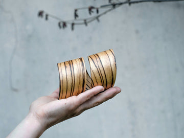 Wooden Bracelet "Double twist"  Zebrawood