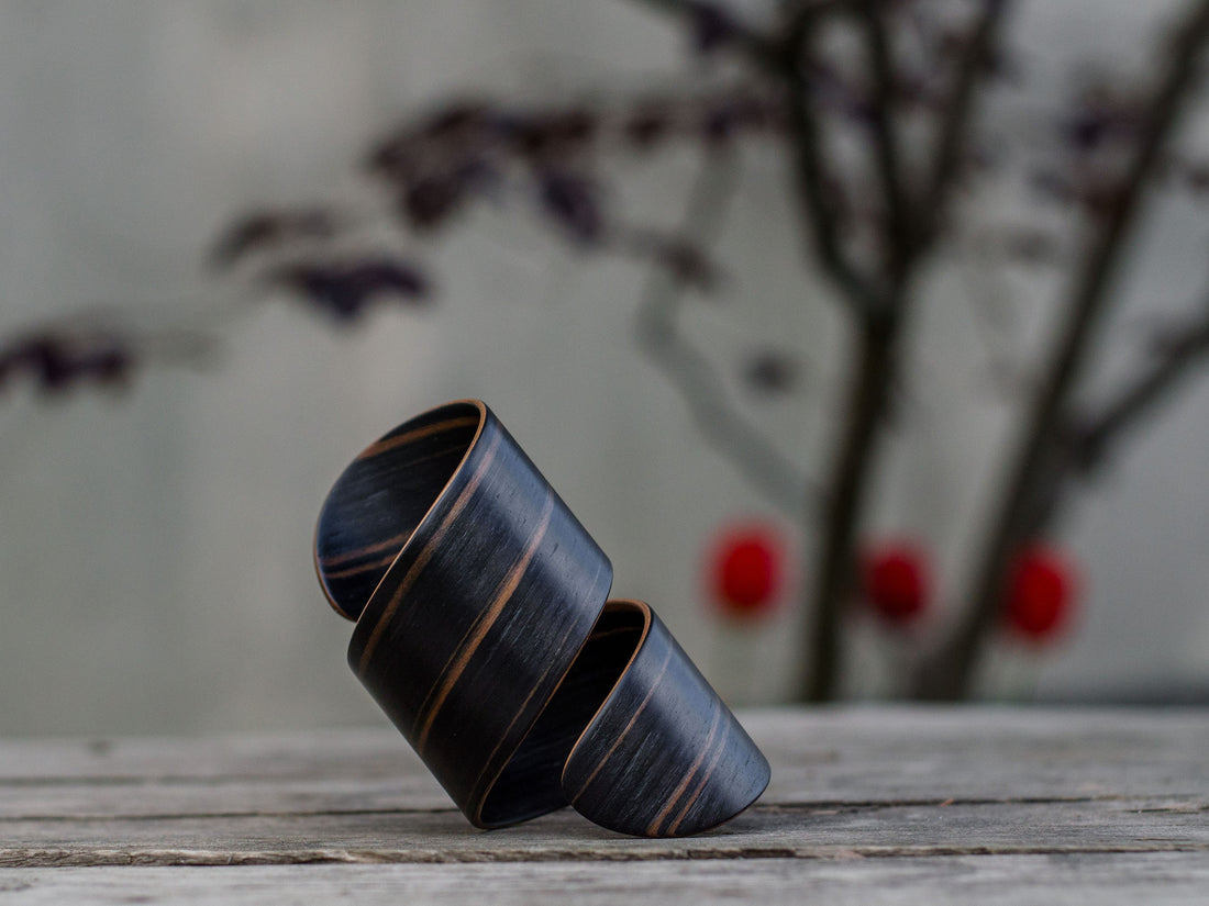 Wooden Bracelet "Double twist" - Amara Ebony