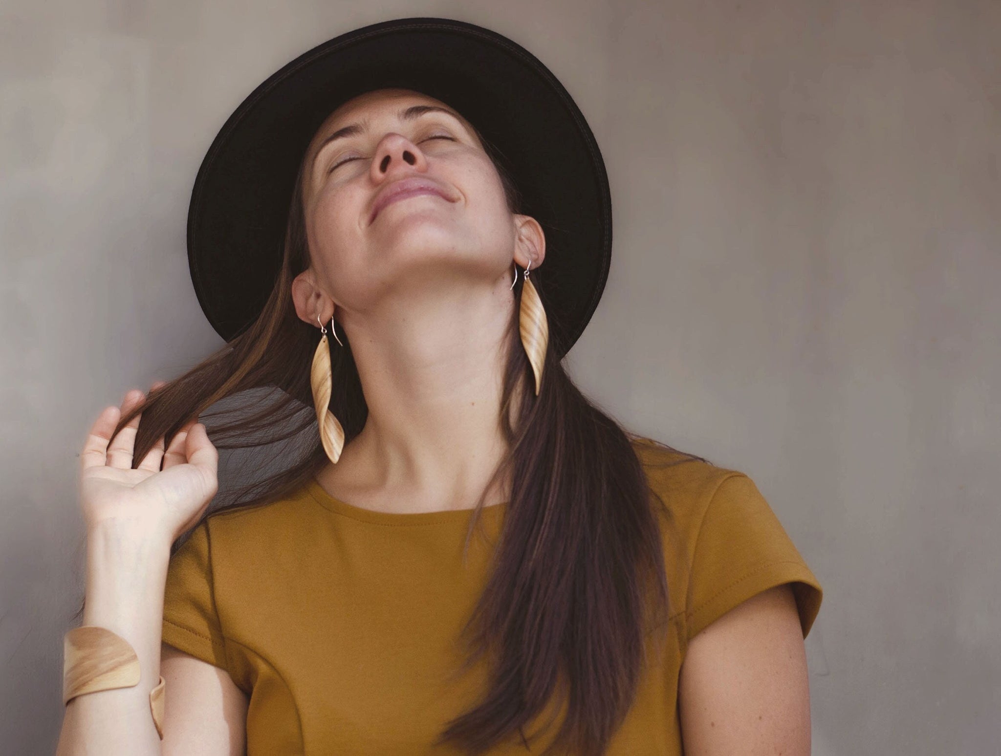 Lightweight, Elegant and Earthy: Handcrafted Long Ash Wood Dangle Earrings