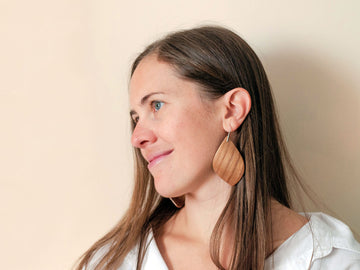 Wooden earrings "Leaf"