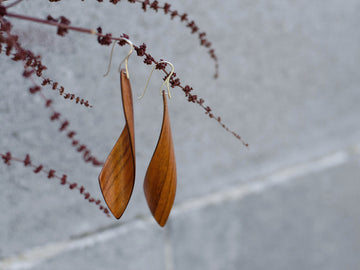 Elegant Brazilian Rosewood Wooden Earrings, Lightweight and Earthy