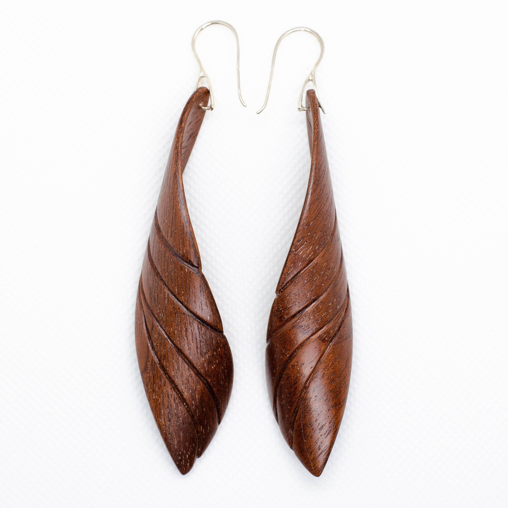 "Wings of desire" Hand carved Sapele Mahogany Earrings